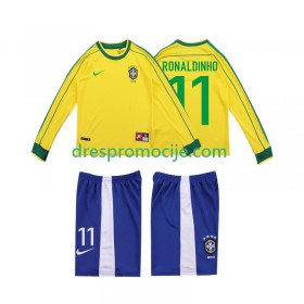 Brazil RONALDINHO 11 Dres Retro Dječji Domaći 1998 Dugim Rukavima